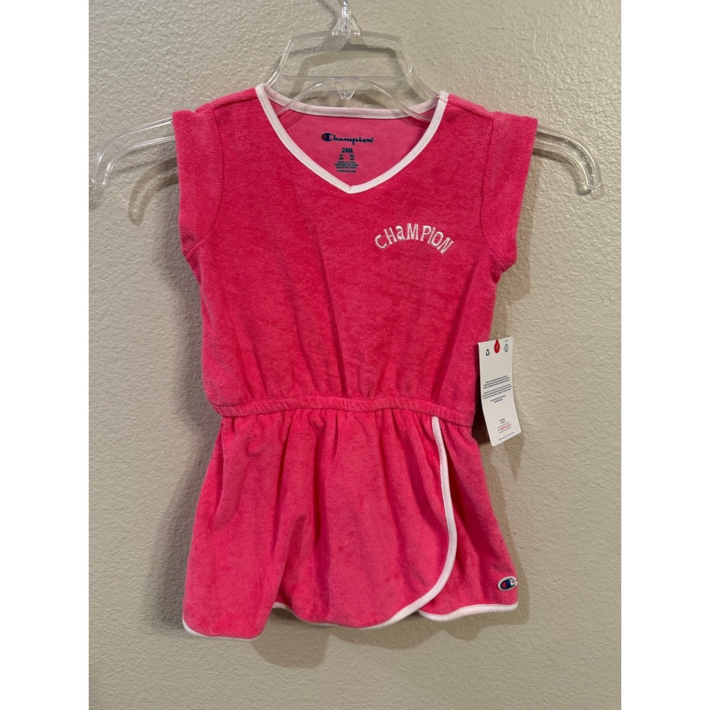 Champion Terry Cloth Dress Kids 24M Hot Pink New Sleeveless Romper C215LY6014